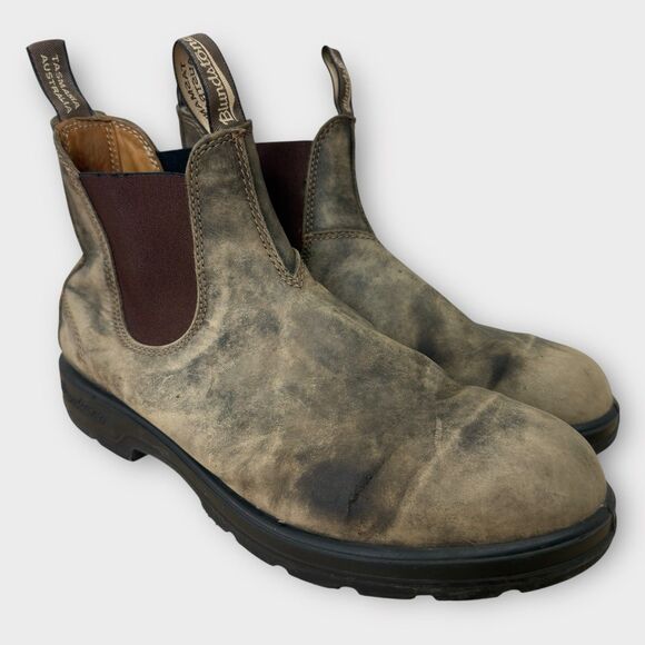 Men’s Blundstone 585 Classic Chelsea Boot Men’s Size 10 Rustic Brown Distressed - Picture 1 of 11